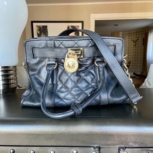 Michael Kors Hamilton Quilted Black Leather Bag
